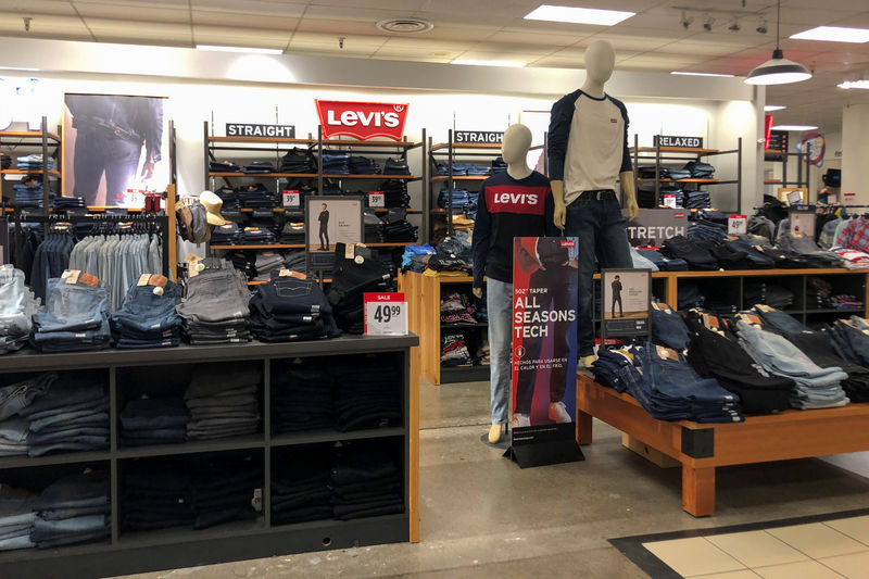 © Reuters. Levi's men clothing is pictured inside a JC Penney store in Oceanside