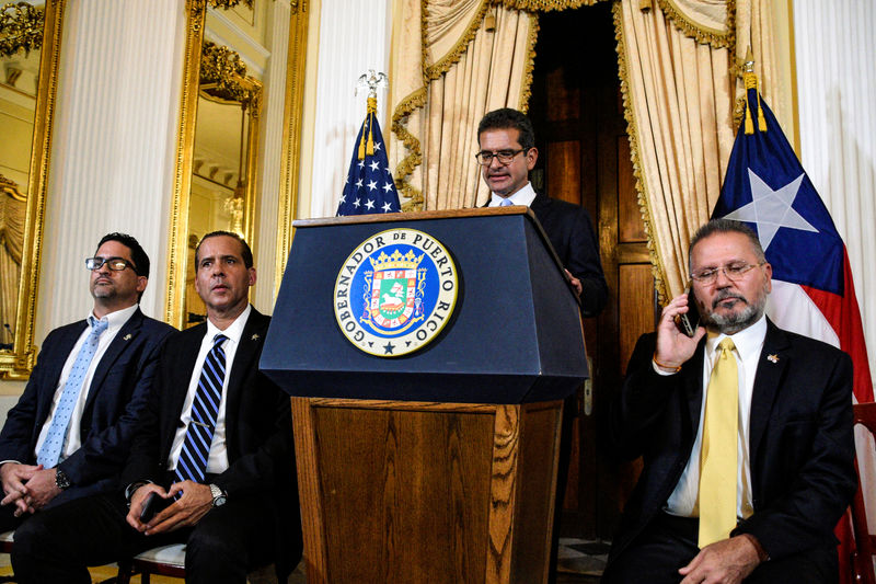 © Reuters. Pedro Pierluisi holds a news conference after swearing in as Governor of Puerto Rico in San Juan, Puerto Rico