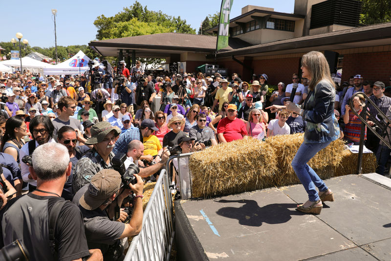 © Reuters. 2020 Democratic U.S. presidential candidate Marianne Williamson speaks at the Iowa State Fair in Des Moines