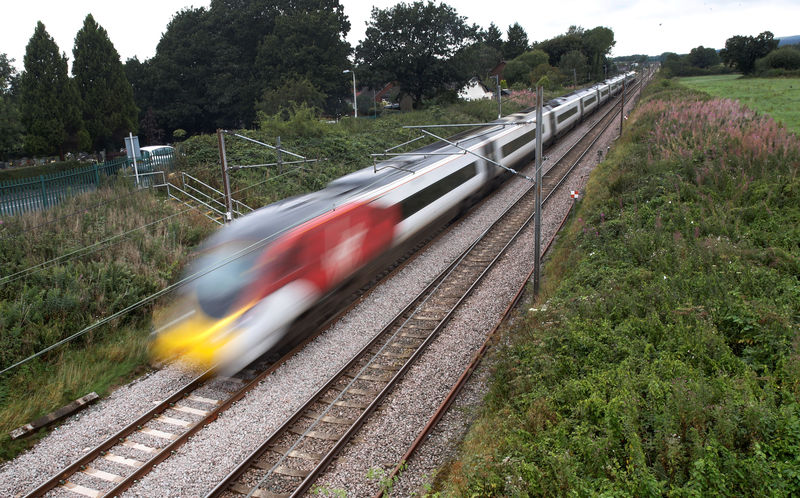 © Reuters. A Virgin Train travels along the West Coast Mainline near Preston