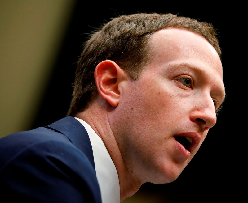 © Reuters. FILE PHOTO: Facebook CEO Zuckerberg testifies before House Energy and Commerce Committee hearing on Capitol Hill in Washington