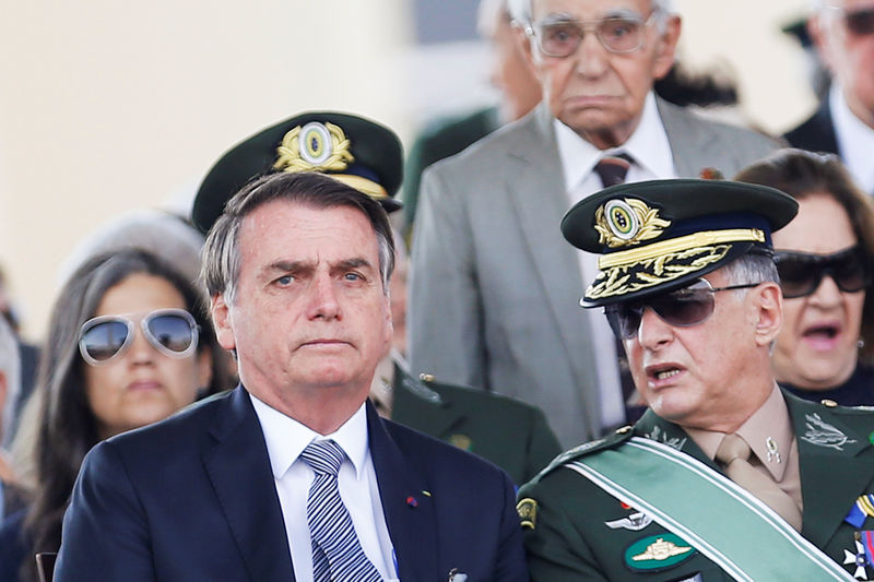 © Reuters. Presidente Jair Bolsonaro durante cerimônia do Dia do Soldado, em Brasília