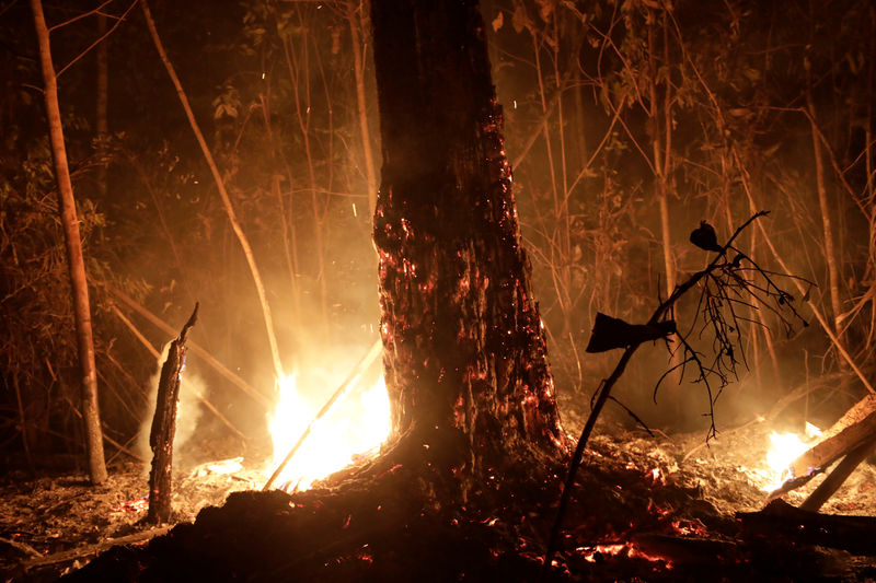 Brasil empieza a combatir incendios de selva amazónica con agua desde aviones militares