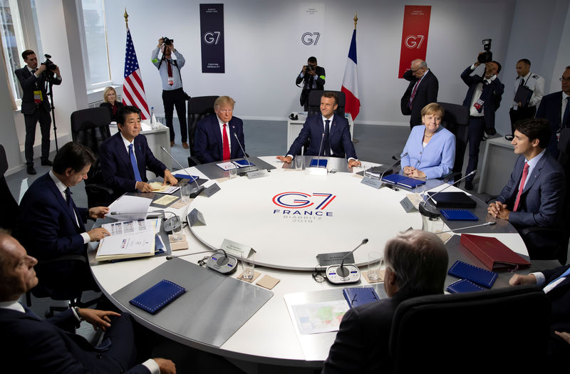 © Reuters. Ｇ７、米イラン首脳会談に向け前進　ロシア復帰で合意得られず