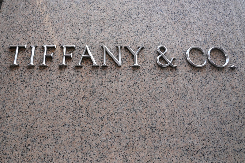 © Reuters. FILE PHOTO: A Tiffany & Co logo is seen outside the store on 5th Ave in New York