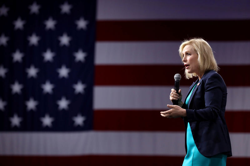 © Reuters. 2020 Democratic U.S. presidential candidate and U.S. Senator Kirsten Gillibrand speaks during the Presidential Gun Sense Forum in Des Moines