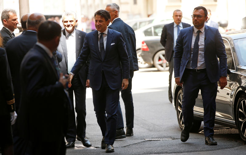 © Reuters. Italian Prime Minister Giuseppe Conte arrives at the Lower House of the Parliament in Rome