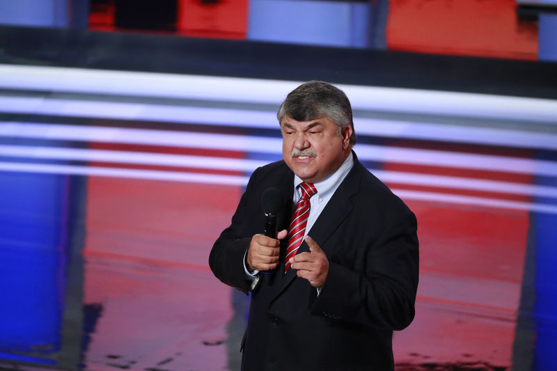 © Reuters. Richard Trumka, President of the AFL-CIO, speaks on the first night of the second 2020 Democratic U.S. presidential debate in Detroit