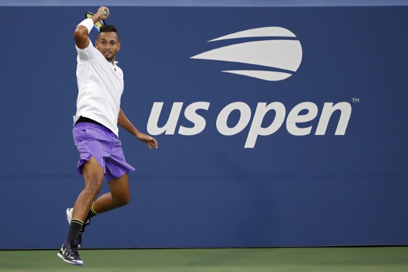 Kyrgios mostly keeps his cool to see off Hoang in New York
