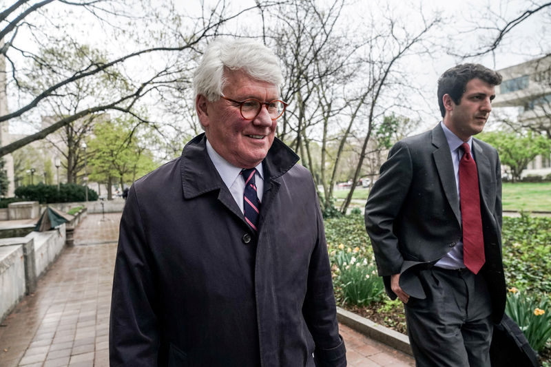 © Reuters. A former White House Counsel under President Barack Obama Greg Craig leaves the U.S. District Court in Washington