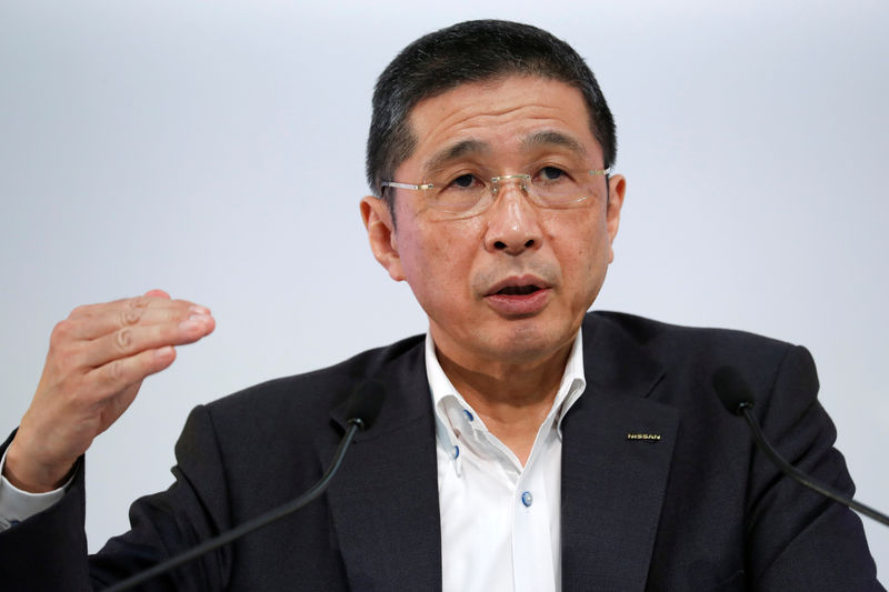 © Reuters. Nissan CEO Hiroto Saikawa attends a news conference in Yokohama