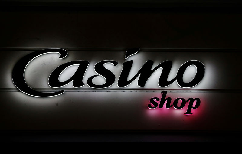 © Reuters. FILE PHOTO: The logo of Casino shop is seen in Nice