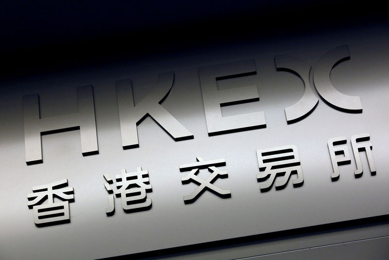 © Reuters. FILE PHOTO: The name of Hong Kong Exchanges and Clearing Limited is displayed at the entrance in Hong Kong