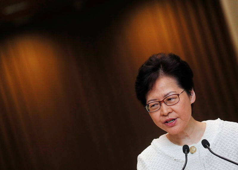 © Reuters. Hong Kong's Chief Executive Carrie Lam attends a news conference in Hong Kong