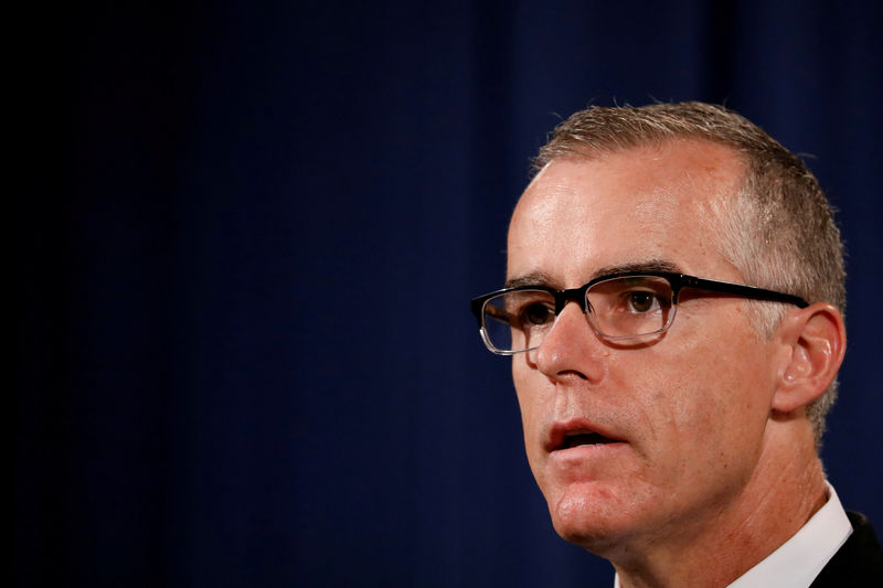 © Reuters. FILE PHOTO: FBI Acting Director Andrew McCabe speaks during a news conference announcing the takedown of the dark web marketplace AlphaBay, at the Justice Department in Washington