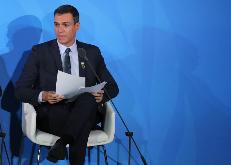 © Reuters. El presidente del Gobierno en funciones, Pedro Sánchez, habla durante la Cumbre de Acción Climática de las Naciones Unidas de 2019 en la sede de la ONU en la ciudad de Nueva York, Nueva York, EEUU, el 23 de septiembre de 2019