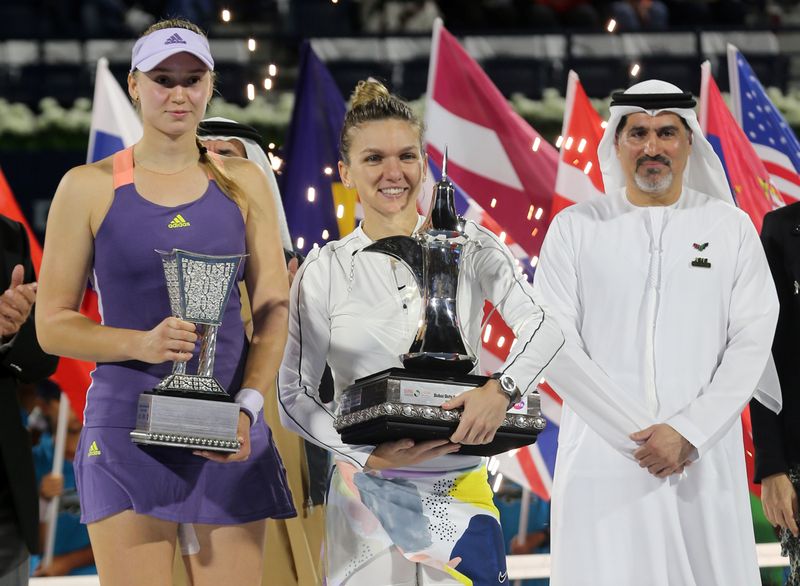 Halep survives Rybakina onslaught to win Dubai title