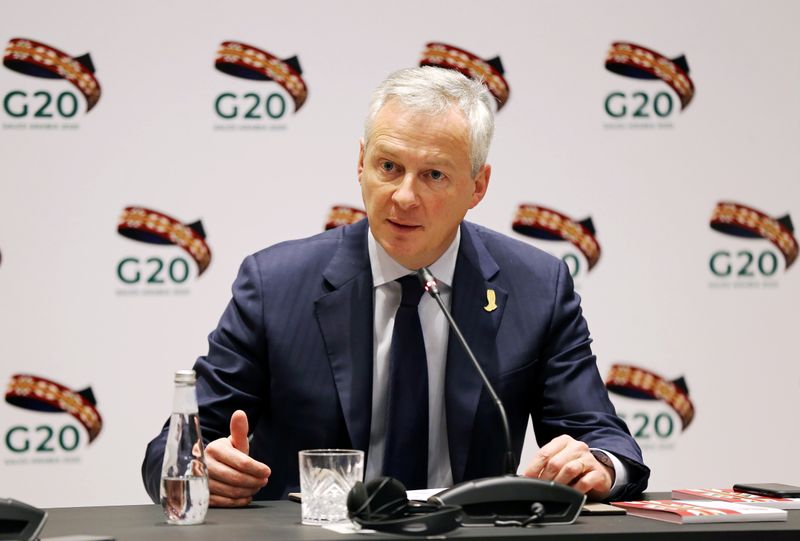 © Reuters. French Finance and Economy Minister Bruno Le Maire speaks during the G20 finance ministers and central bank governors meeting in Riyadh