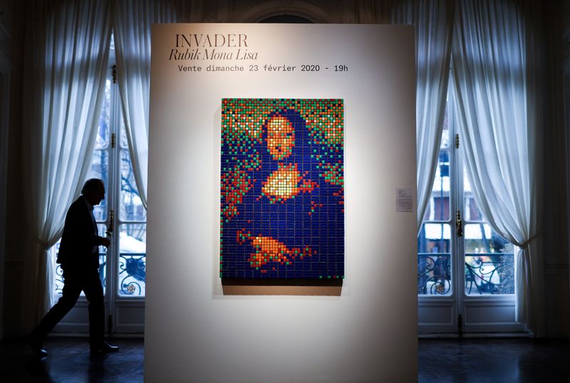 La &quot;Rubik Mona Lisa&quot; d'Invader adjugée à plus de 480.000 euros à Paris