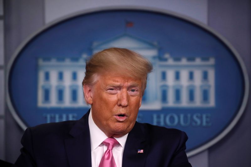 © Reuters. U.S. President Trump holds news conference on the coronavirus outbreak at the White House in Washington