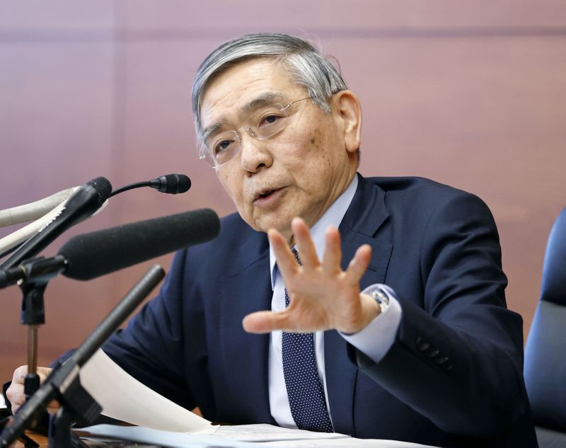 &copy; Reuters. FILE PHOTO: Bank of Japan Governor Haruhiko Kuroda attends a news conference in Tokyo, Japan