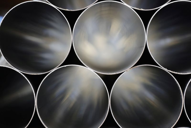 &copy; Reuters. FILE PHOTO: Stainless steel tubes seen at a factory in Britain