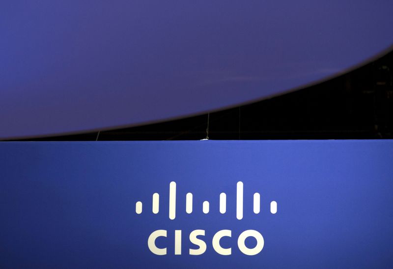 &copy; Reuters. File photo of the Cisco Systems logo is seen as part of a display at the Microsoft Ignite technology conference in Chicago