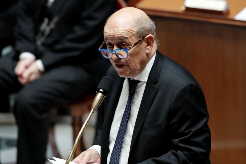 &copy; Reuters. CORONAVIRUS: LE DRIAN A CONVOQUÉ L&apos;AMBASSADEUR DE CHINE EN FRANCE