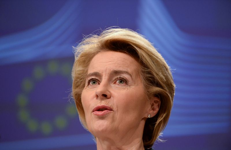 &copy; Reuters. La numero uno della Commissione europa Ursula von der Leyen a Bruxelles, 13 marzo 2020