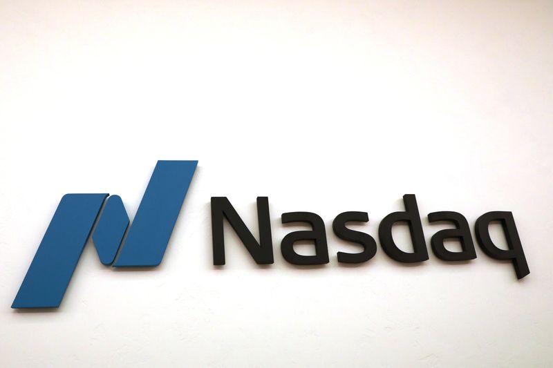 &copy; Reuters. The Nasdaq logo is displayed at the Nasdaq Market site in New York