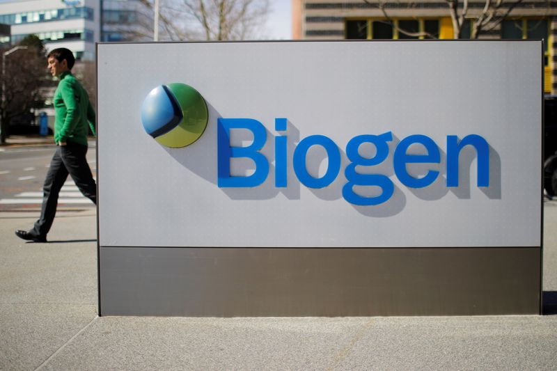 &copy; Reuters. A sign marks a Biogen facility in Cambridge