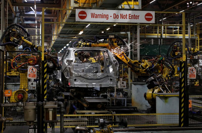 &copy; Reuters. A car is seen on the production line at Nissan&apos;s car plant in Sunderland Britain