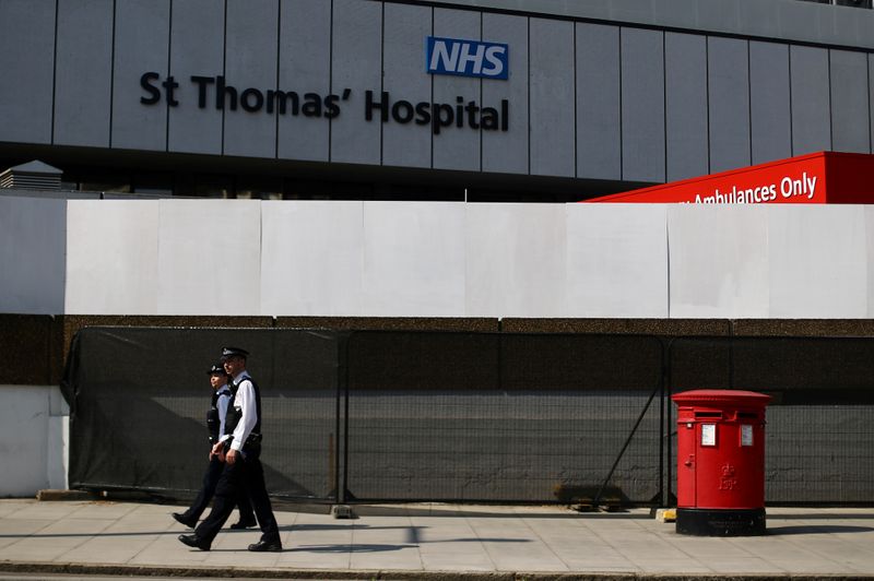 &copy; Reuters. Hospital St Thomas, em Londres, onde o premiê britânico, Boris Johnson, ficou internado