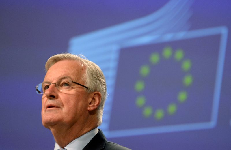 &copy; Reuters. FILE PHOTO: Michel Barnier, Brexit chief negotiator for Europe on future ties with Britain, gives a news conference after the first week of EU-UK negotiations, in Brussels