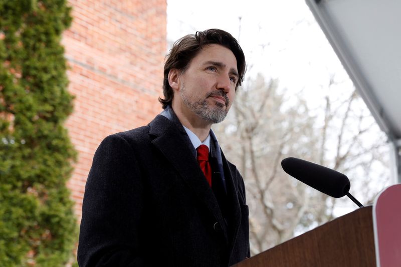 &copy; Reuters. Canada&apos;s Prime Minister Justin Trudeau attends a news conference in Ottawa