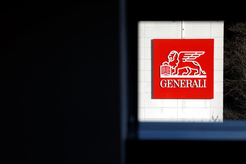&copy; Reuters. An Assicurazioni Generali SpA&apos;s logo is seen on a building of their offices in Saint-Denis
