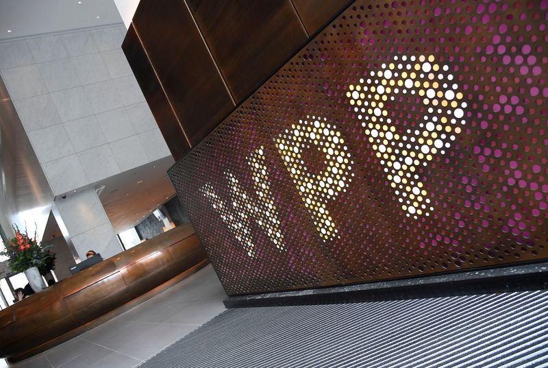 &copy; Reuters. Branding signage is seen for WPP Group, the largest global advertising and public relations agency at their offices in London