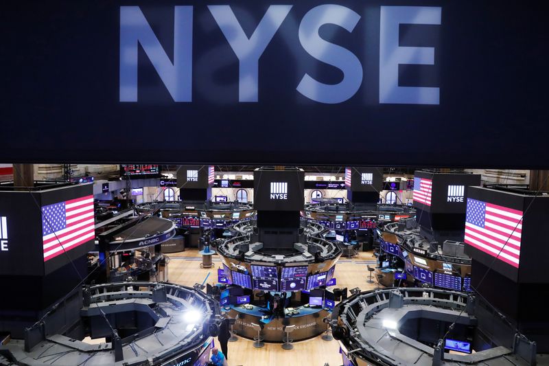 &copy; Reuters. The floor of the New York Stock Exchange (NYSE) stands empty as the building prepares to close indefinitely due to the coronavirus disease (COVID-19) outbreak in New York