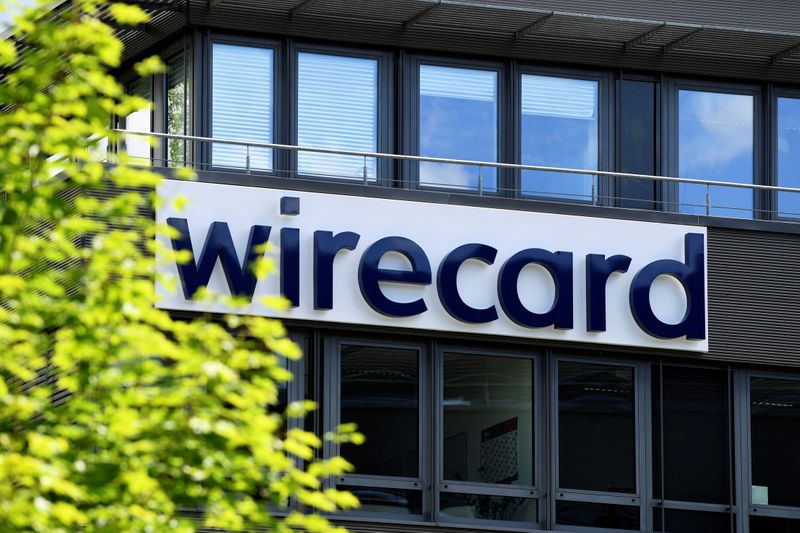 &copy; Reuters. FILE PHOTO: The logo of Wirecard AG is pictured at its headquarters in Aschheim