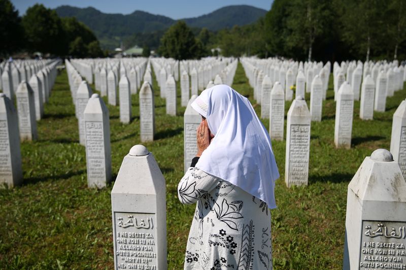 &copy; Reuters. Bosnia and Herzegovina commemorates 25th anniversary of Srebrenica massacre, in Potocari