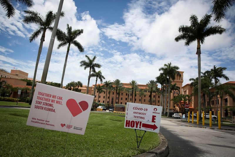 © Reuters. Spike in new coronavirus cases as Miami-Dade County eases some of the lockdown measures put in place during the coronavirus disease (COVID-19) outbreak