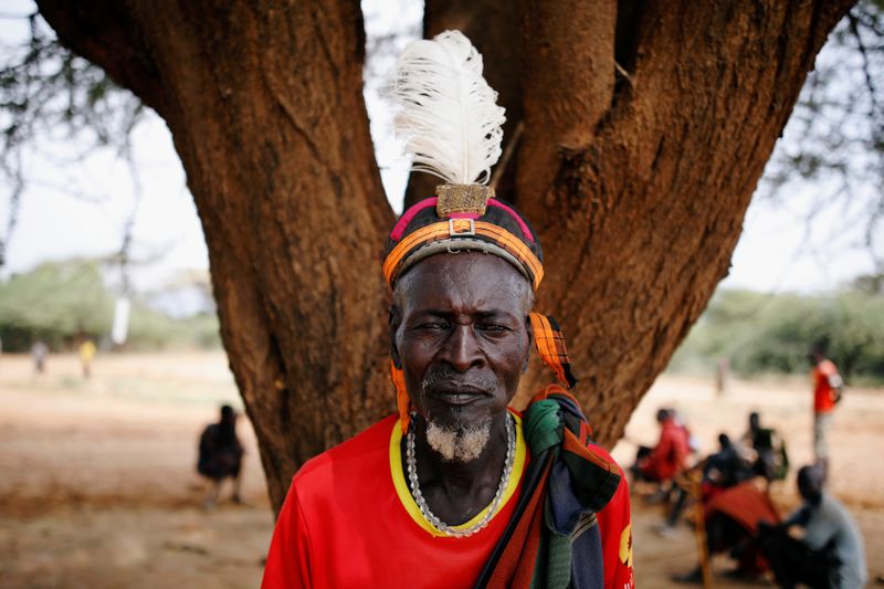 &copy; Reuters. Kokoi Namojong&apos;, 59, from the Turkana tribe poses for a picture in the village of Lorengippi near the town of Lodwar, Turkana county