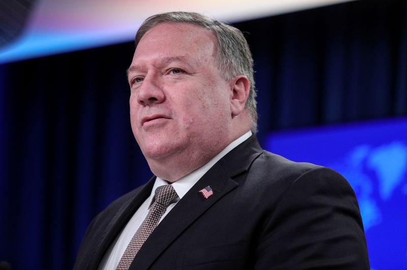 &copy; Reuters. U.S. Secretary of State Pompeo holds press briefing at the State Department in Washington