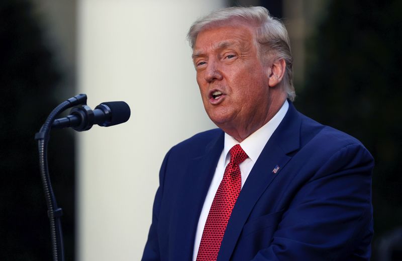 &copy; Reuters. U.S. President Donald Trump attends a news conference in the Rose Garden at the White House in Washington