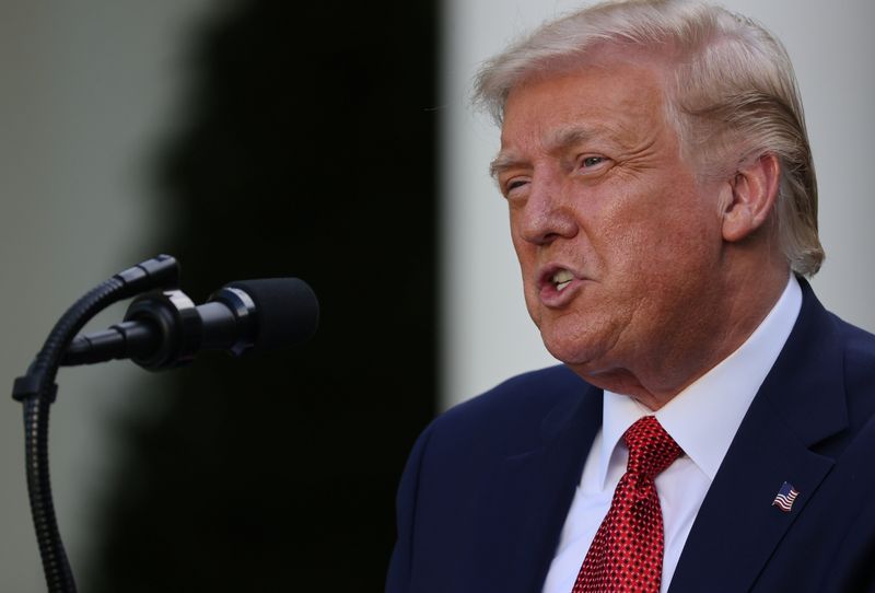 &copy; Reuters. U.S. President Donald Trump attends a news conference in the Rose Garden at the White House in Washington