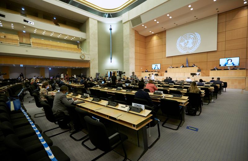 &copy; Reuters. FILE PHOTO: Delegates attend the Human Rights Council in Geneva