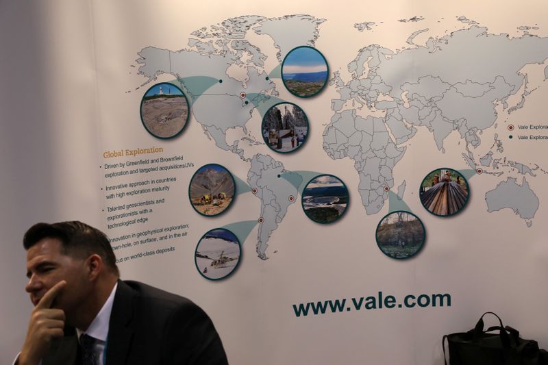 &copy; Reuters. A map of operations is displayed at the booth of Brazilian mining company Vale SA at the PDAC annual conference in Toronto