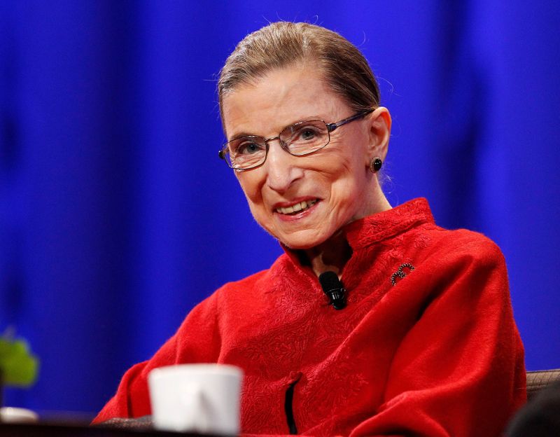 &copy; Reuters. FILE PHOTO: Justice Ginsburg attends the lunch session of The Women&apos;s Conference in Long Beach