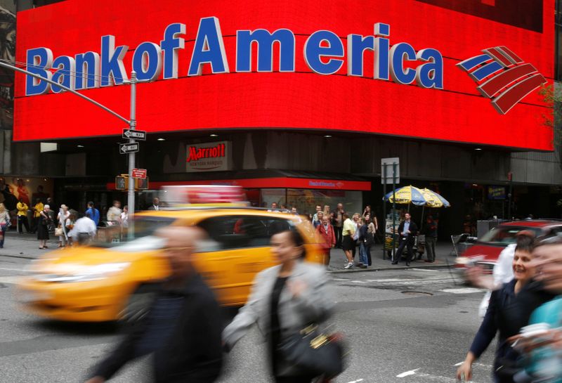 &copy; Reuters. sFILE PHOTO: A Bank of America branch is pictured in New York