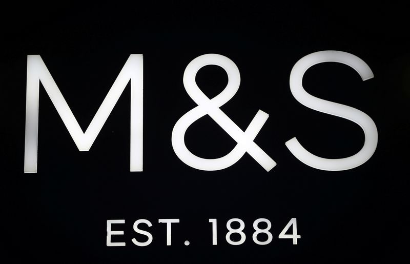 &copy; Reuters. Marks and Spencer signage is pictured, at the Oxford Street in London